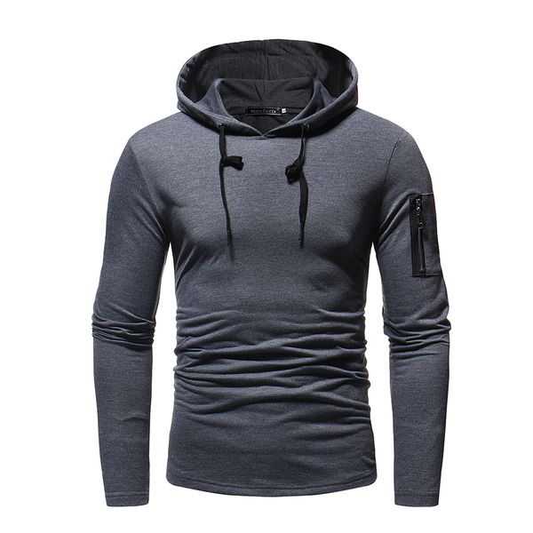 mens hoodies 2019 new men's plain color circular collar long sleeve hoodie arm zipper stitching men's hoodie, Black
mens hoodies 2019 new men's plain color circular collar long sleeve hoodie arm zipper stitching men's hoodie, Black