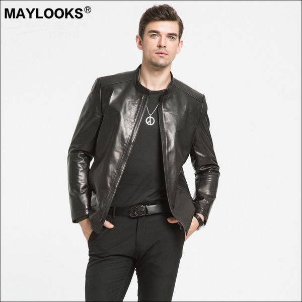 maylooks 2019 new headcoat goat leather jacket men's real leather coat leisure korean version spring and autumn ws79, Black
maylooks 2019 new headcoat goat leather jacket men's real leather coat leisure korean version spring and autumn ws79, Black