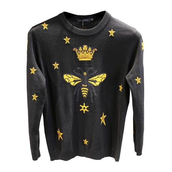 2019 new autumn and winter luxury pullover five-pointed star bee crown jacquard round neck slim head set designer sweater plus size -3xl, White;black
2019 new autumn and winter luxury pullover five-pointed star bee crown jacquard round neck slim head set designer sweater plus size -3xl, White;black