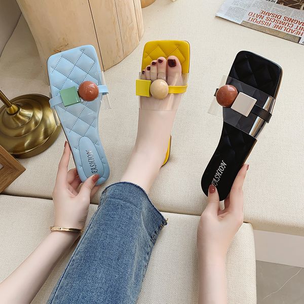 shoes women square toe woman's slippers transparent heel slides soft 2020 flat fashion rubber basic rome pu, Black
shoes women square toe woman's slippers transparent heel slides soft 2020 flat fashion rubber basic rome pu, Black