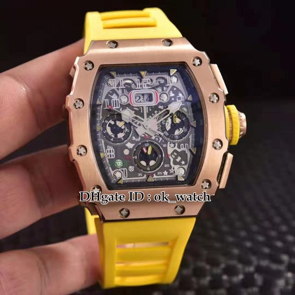 new rose gold case 11-03 flyback chrono skeleton dial miyota automatic mens watch big date yellow rubber strap watche perfect christmas gift, Slivery;brown
new rose gold case 11-03 flyback chrono skeleton dial miyota automatic mens watch big date yellow rubber strap watche perfect christmas gift, Slivery;brown