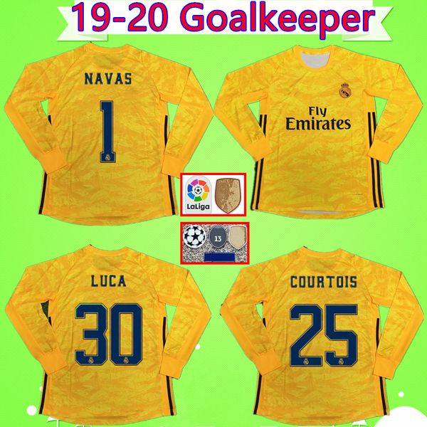long sleeve navas goalkeeper 2019 2020 new real madrid soccer jersey 19 20 hazard camisa luca full football shirt coutrois camiseta maillot, Black;yellow
long sleeve navas goalkeeper 2019 2020 new real madrid soccer jersey 19 20 hazard camisa luca full football shirt coutrois camiseta maillot, Black;yellow