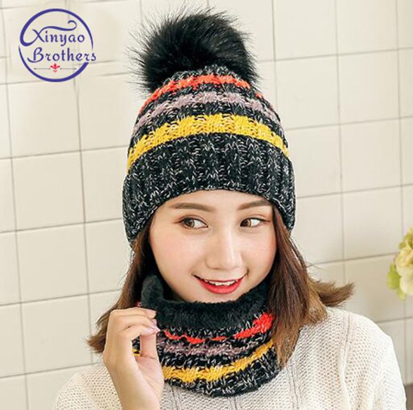 2019 winter women knitted colorful hat scarf female warm hat scarf set fashion thickening set casual snow caps, Blue;gray
2019 winter women knitted colorful hat scarf female warm hat scarf set fashion thickening set casual snow caps, Blue;gray