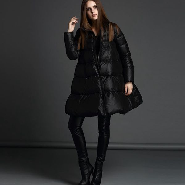 new style women cotton down jacket medium long stand collar black cloak women's coats a pendulum duck down pure color overcoat
new style women cotton down jacket medium long stand collar black cloak women's coats a pendulum duck down pure color overcoat