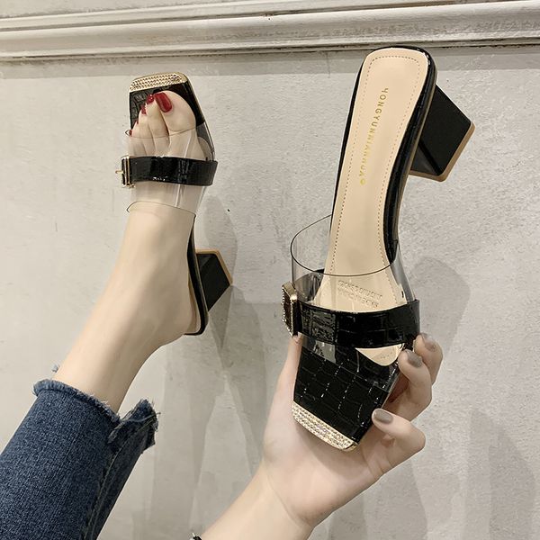 summer women's sandals square heel ladies roma pvc transparent peep toe sandals casual shoes high heel ladies shoes, Black
summer women's sandals square heel ladies roma pvc transparent peep toe sandals casual shoes high heel ladies shoes, Black