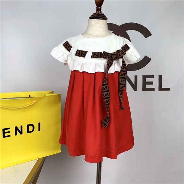 One piece retail Kids girls dresses 2019 princess dress ruffle cotton dress