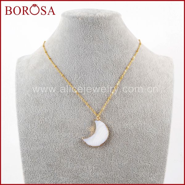 borosa design 5/10pcs 16" fashion gold color natural white shell crescent charm pendant necklace jewelry for women girls g1602-n, Silver
borosa design 5/10pcs 16" fashion gold color natural white shell crescent charm pendant necklace jewelry for women girls g1602-n, Silver