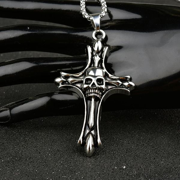 fan punk cross skull pendant necklace cool anqtique biker skeleton necklace hip hop men jewelry 2019, Silver
fan punk cross skull pendant necklace cool anqtique biker skeleton necklace hip hop men jewelry 2019, Silver
