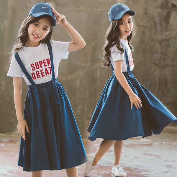 girls outfits summer teenage girls clothing white t shirt strap skirt set for girls tracksuit children 10 12 year kids clothes t200707
girls outfits summer teenage girls clothing white t shirt strap skirt set for girls tracksuit children 10 12 year kids clothes t200707