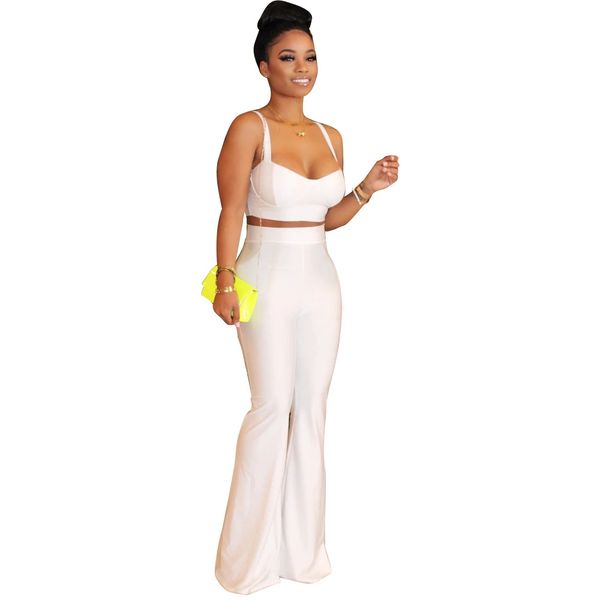 women two piece pants sets summer strap high waist pants suits night club party elegant casual 2 pcs streetwear, White
women two piece pants sets summer strap high waist pants suits night club party elegant casual 2 pcs streetwear, White