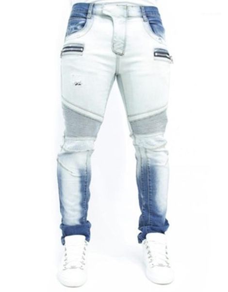 jeans slim elasticity male jeans discoloration skinny zipper double color folds trousers male fashion biker hip hop teenager skateboard, Blue
jeans slim elasticity male jeans discoloration skinny zipper double color folds trousers male fashion biker hip hop teenager skateboard, Blue