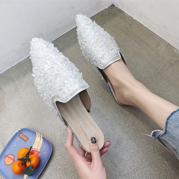 summer ladies mules women shoes woman slippers fashion low heels slippers female crystal shine pointed toe elegant casual shoes, Black
summer ladies mules women shoes woman slippers fashion low heels slippers female crystal shine pointed toe elegant casual shoes, Black
