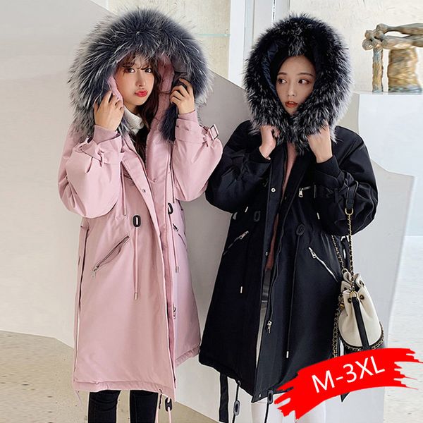 2019 new coats thick winter jacket women hooded fur collar down cotton coat long jacket female parkas mujer maxi coats, Black
2019 new coats thick winter jacket women hooded fur collar down cotton coat long jacket female parkas mujer maxi coats, Black