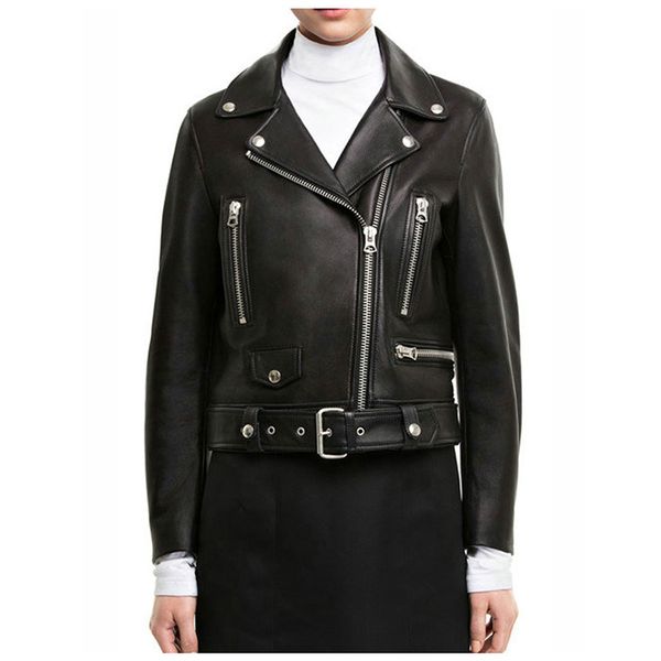 2019 fashion real sheepskin coat rivet motorcycle biker jacket female sheep leather coat spring genuine leather jacket women, Black
2019 fashion real sheepskin coat rivet motorcycle biker jacket female sheep leather coat spring genuine leather jacket women, Black