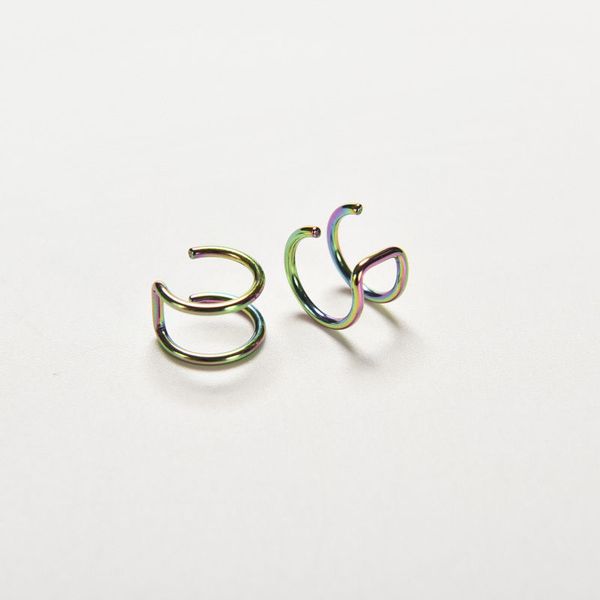stainless steel double and double loop ear cuff clip non piercing closure rings fake no piercing on earring tragus cartilage, Silver
stainless steel double and double loop ear cuff clip non piercing closure rings fake no piercing on earring tragus cartilage, Silver