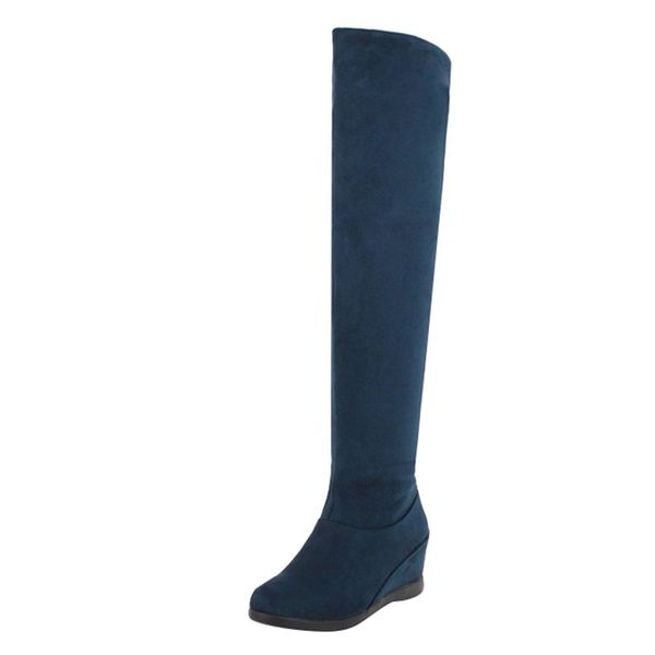 ladies club night solid shoes boots women's warm knee elastic boots wedge high large size student shoes booties, Black
ladies club night solid shoes boots women's warm knee elastic boots wedge high large size student shoes booties, Black