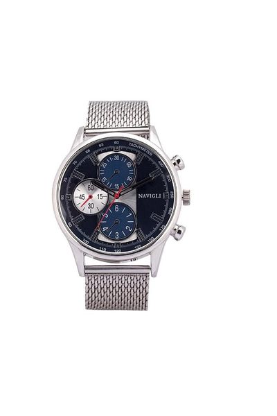 navigli male clock 7183h07, Slivery;brown