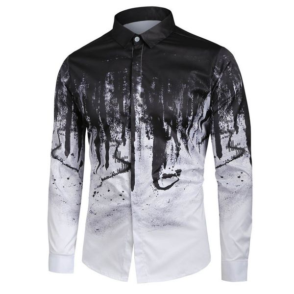 klv shirts men's autumn gradient business leisure printing long-sleeved shirt blouse graffiti shirt camisa hombre, White;black
klv shirts men's autumn gradient business leisure printing long-sleeved shirt blouse graffiti shirt camisa hombre, White;black