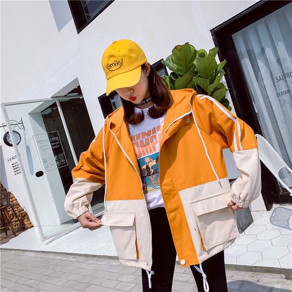 2019 spring and autumn new style korean-style loose and plus-sized bf students ins harajuku hooded trench coat women's baseball, Black;brown
2019 spring and autumn new style korean-style loose and plus-sized bf students ins harajuku hooded trench coat women's baseball, Black;brown