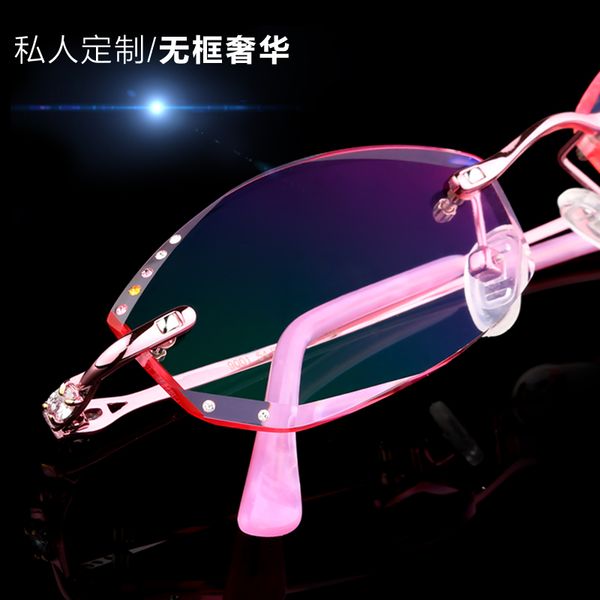rimless glasses, diamond trimming glasses fashion woman beautiful temperament prescription glasses myopia hyperopia 72, Black
rimless glasses, diamond trimming glasses fashion woman beautiful temperament prescription glasses myopia hyperopia 72, Black