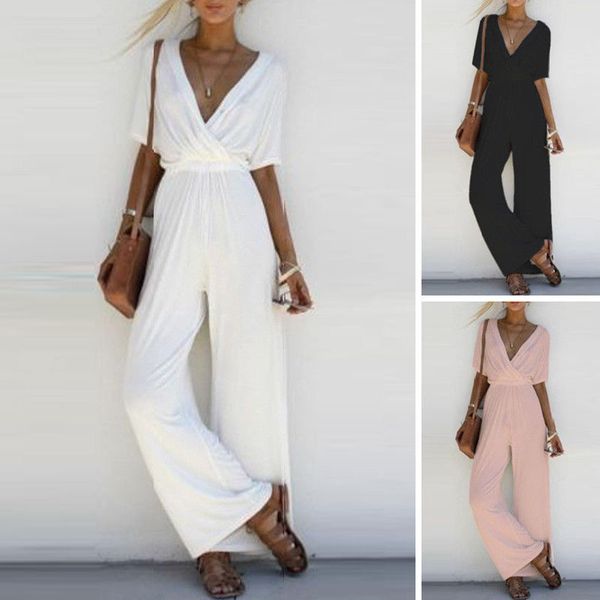 hirigin women ladies jumpsuits 3 colors short sleeve v-neck loose party wide leg fashion style jumpsuits size s-xl, Black;white
hirigin women ladies jumpsuits 3 colors short sleeve v-neck loose party wide leg fashion style jumpsuits size s-xl, Black;white