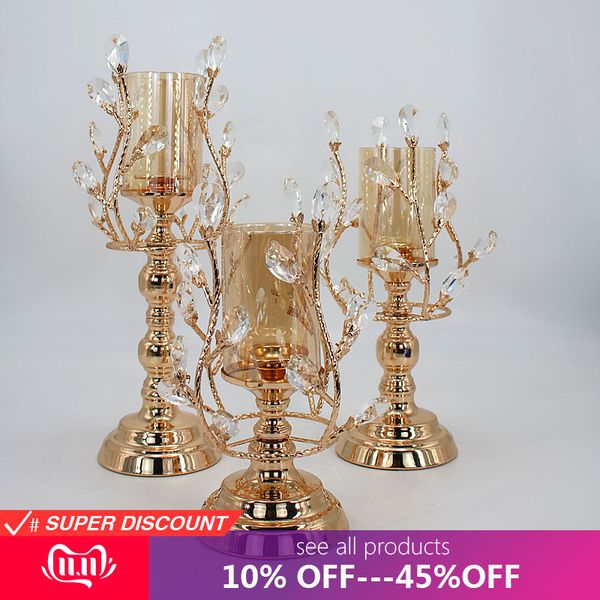 new nordic creative metal crystal candlestick flower arrangement candle holder wedding decorative ornaments
new nordic creative metal crystal candlestick flower arrangement candle holder wedding decorative ornaments