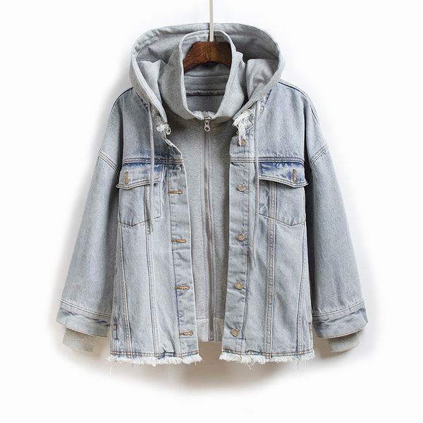 women's jackets spring 2021 denim jacket long sleeve fake two caps fashionable loose set, Black;brown
women's jackets spring 2021 denim jacket long sleeve fake two caps fashionable loose set, Black;brown