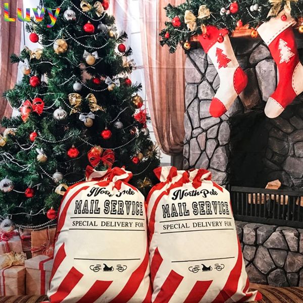 40pcs/lot santa sacks red stripe christmas santa bag large cotton canvas gift holders drawstring candy cane bag personalized
40pcs/lot santa sacks red stripe christmas santa bag large cotton canvas gift holders drawstring candy cane bag personalized