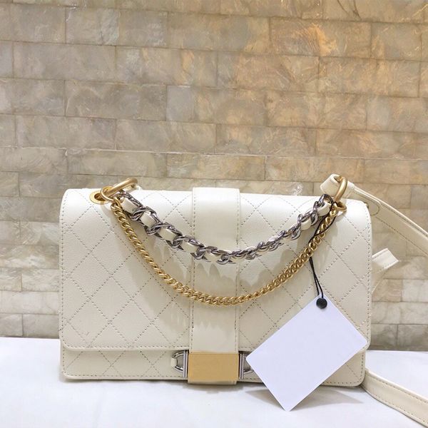24cm white caviar leather 57577 new bag women's black genuine leather shoulder bags flaps jumbo handbags quality 
24cm white caviar leather 57577 new bag women's black genuine leather shoulder bags flaps jumbo handbags quality