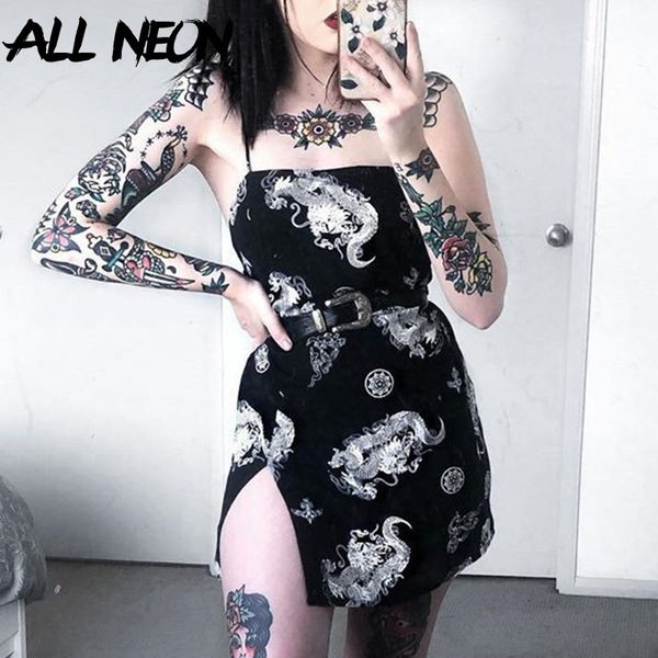 allneon gothic spaghetti strap black dresses dragon printing slit hem a-line mini dress e-girl rave festival dresses mujer punk, Black;gray
allneon gothic spaghetti strap black dresses dragon printing slit hem a-line mini dress e-girl rave festival dresses mujer punk, Black;gray