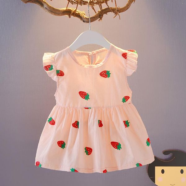 children kids girl dress sleeveless round collar summer cute strawberries clothing high quality, Red;yellow
children kids girl dress sleeveless round collar summer cute strawberries clothing high quality, Red;yellow