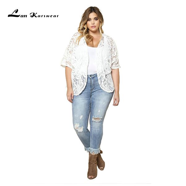 lan karswear 2018 summer white lace cardigan jacket hollow out coats three quarter casaco feminino plus size jaqueta, Black;brown
lan karswear 2018 summer white lace cardigan jacket hollow out coats three quarter casaco feminino plus size jaqueta, Black;brown