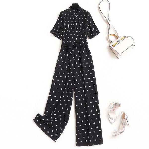 2020 summer new designer women jumpsuit elegant short sleeve bow neck floral print long pants office rompers womens jumpsuits, Black;white
2020 summer new designer women jumpsuit elegant short sleeve bow neck floral print long pants office rompers womens jumpsuits, Black;white