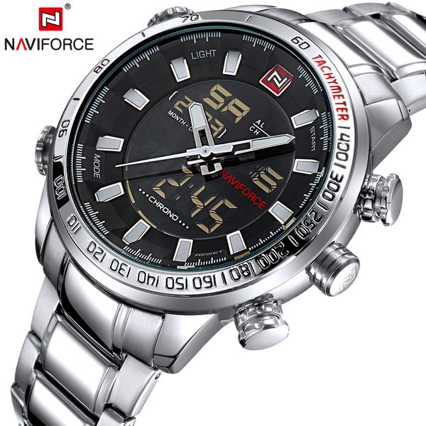 naviforce fashion sport wristwatch waterproof stainless male watches men's quartz analog watch relogio masculino, Slivery;brown
naviforce fashion sport wristwatch waterproof stainless male watches men's quartz analog watch relogio masculino, Slivery;brown