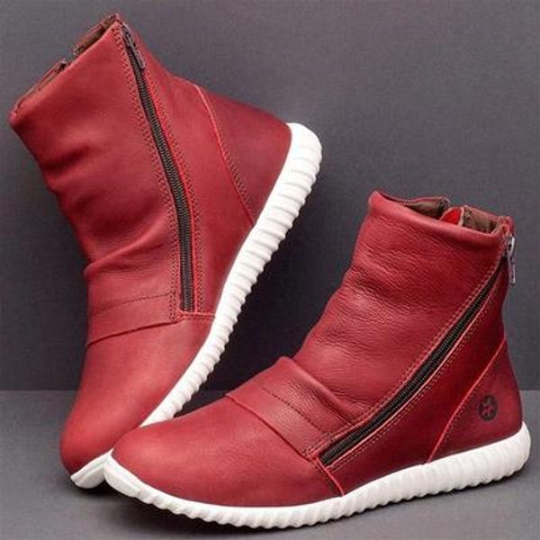 shuin 2020 leather ankle boots flats pleated ladies zip plush warm winter shoes woman solid fashion sewing retro short boots, Black
shuin 2020 leather ankle boots flats pleated ladies zip plush warm winter shoes woman solid fashion sewing retro short boots, Black
