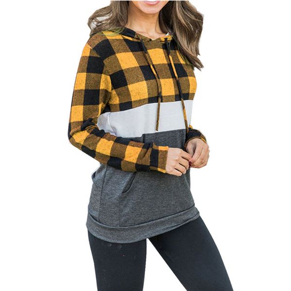 women plaid patchwork hoodie 7 colors buffalo checked hooded sweatshirt long sleeve pocket pullover ljjo7436-2, Black
women plaid patchwork hoodie 7 colors buffalo checked hooded sweatshirt long sleeve pocket pullover ljjo7436-2, Black