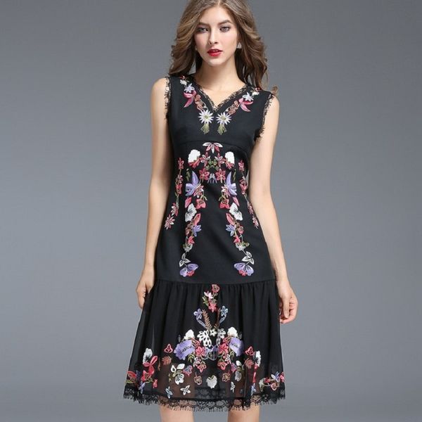 2017 new superior quality elegant party dress summer embroidery flower dress cute 2xl xxxl women clothing dresses, Black;gray
2017 new superior quality elegant party dress summer embroidery flower dress cute 2xl xxxl women clothing dresses, Black;gray