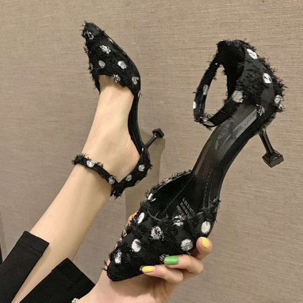 women polka dot fluff leather kitten heel women pumps slip on black pointed toe female single high heel party pumps y21-01
women polka dot fluff leather kitten heel women pumps slip on black pointed toe female single high heel party pumps y21-01