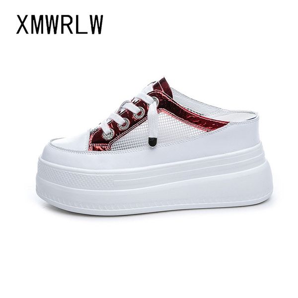 xmwrlw women's platform shoes breathable mesh high heels woman slippers half shoes 2020 summer split leather ladies slippers, Black
xmwrlw women's platform shoes breathable mesh high heels woman slippers half shoes 2020 summer split leather ladies slippers, Black