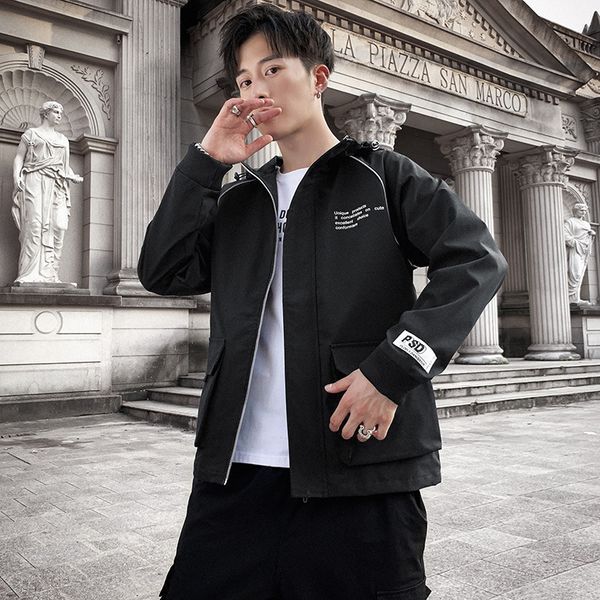new style coat autumn & winter korean-style trend new style tooling jacket men's slim fit handsome hooded baseball, Black
new style coat autumn & winter korean-style trend new style tooling jacket men's slim fit handsome hooded baseball, Black