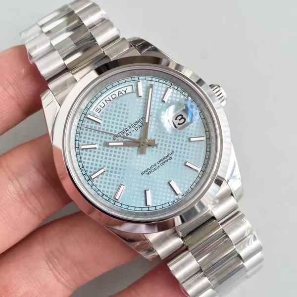 men's classic ice blue face automatic mechanical sapphire crown daydate silver 40mm cal. 2813 fashionable men's watch, Slivery;brown
men's classic ice blue face automatic mechanical sapphire crown daydate silver 40mm cal. 2813 fashionable men's watch, Slivery;brown