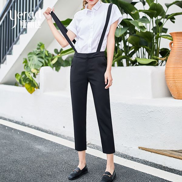 women's jumpsuits & rompers yerad summer fashion ladies loose casual overalls women sleeveless black wide leg ankle length pants, Black;white 
women's jumpsuits & rompers yerad summer fashion ladies loose casual overalls women sleeveless black wide leg ankle length pants, Black;white