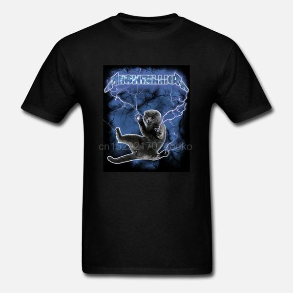 men t shirt meowtallica women tshirt, White;black 
men t shirt meowtallica women tshirt, White;black