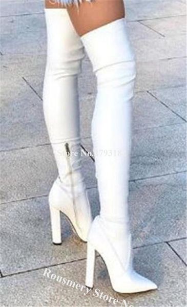 women pointed toe banded over knee chunky heel boots white black leather slim long thick high heel boots dress shoes
women pointed toe banded over knee chunky heel boots white black leather slim long thick high heel boots dress shoes