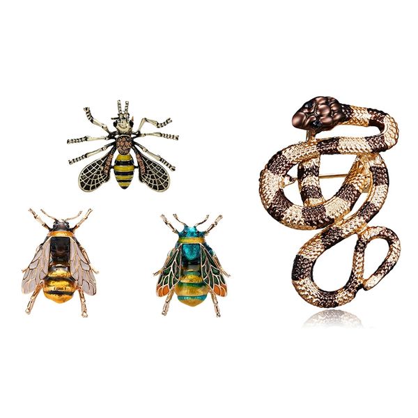 4 pcs brooches: 1 pcs snake brooches for men metal pin accessories enamel pin gifts enamel brooch & 3 vintage bee brooches u
4 pcs brooches: 1 pcs snake brooches for men metal pin accessories enamel pin gifts enamel brooch & 3 vintage bee brooches u
