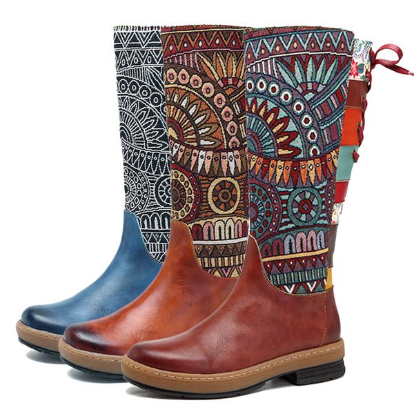 socofy vintage mid-calf women shoes bohemian retro genuine leather motorcycle boots printed side zipper back lace up botas mx200324, Black
socofy vintage mid-calf women shoes bohemian retro genuine leather motorcycle boots printed side zipper back lace up botas mx200324, Black