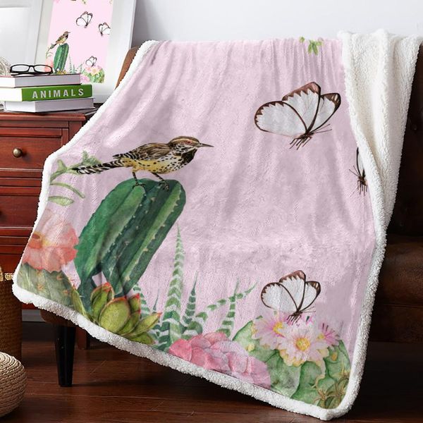 бабочка птица цветок кактуса весна теплая мягкая одеяло диванов плюшевые одеяло покрывало одеяло корабль падения
