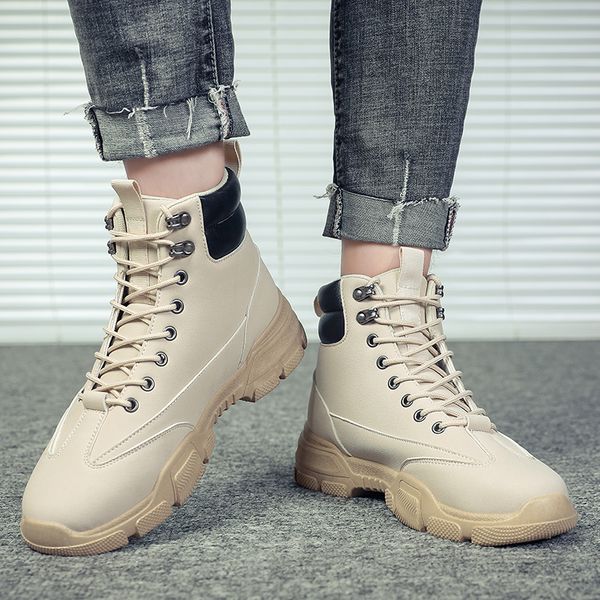 2019 new men's fashion lace ankle boots boots autumn and winter outdoor safety high rubber bottom slip wear, Black
2019 new men's fashion lace ankle boots boots autumn and winter outdoor safety high rubber bottom slip wear, Black