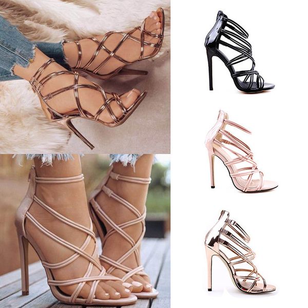 european american-style designer shoes fish mouth hollow cross strappy sandals fashion high heel ladies sandals, Black
european american-style designer shoes fish mouth hollow cross strappy sandals fashion high heel ladies sandals, Black