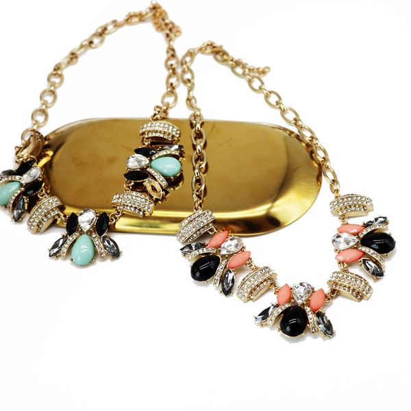 sweet cute women's necklace pink green crystals bee short chain sweater choker sweet elegant fashion elegant party accessories, Silver
sweet cute women's necklace pink green crystals bee short chain sweater choker sweet elegant fashion elegant party accessories, Silver